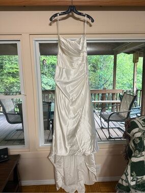David's Bridal | Dresses | Charmeuse Fluttersleeve Aline Bridesmaid Dress |  Poshmark